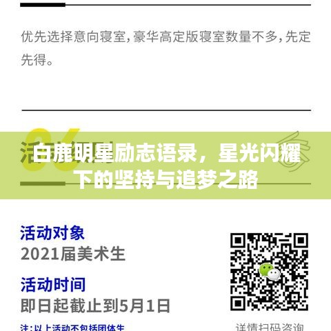 白鹿明星勵志語錄，星光閃耀下的堅持與追夢之路