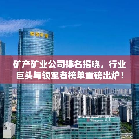 礦產(chǎn)礦業(yè)公司排名揭曉，行業(yè)巨頭與領(lǐng)軍者榜單重磅出爐！