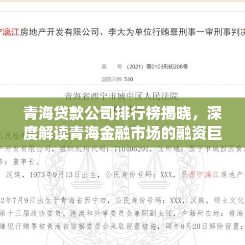 青海貸款公司排行榜揭曉，深度解讀青海金融市場的融資巨頭