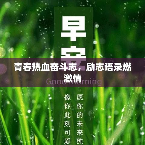 青春熱血奮斗志，勵志語錄燃激情