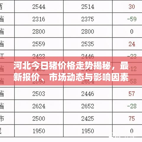 河北今日豬價(jià)格走勢(shì)揭秘，最新報(bào)價(jià)、市場(chǎng)動(dòng)態(tài)與影響因素深度剖析