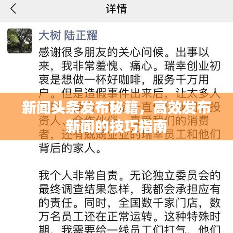 新聞?lì)^條發(fā)布秘籍，高效發(fā)布新聞的技巧指南