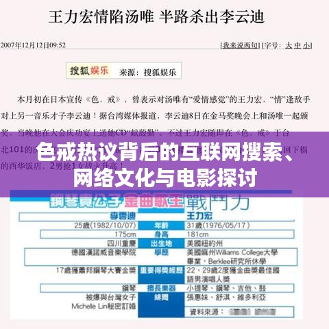 色戒熱議背后的互聯(lián)網(wǎng)搜索、網(wǎng)絡文化與電影探討