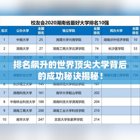排名飆升的世界頂尖大學背后的成功秘訣揭秘！